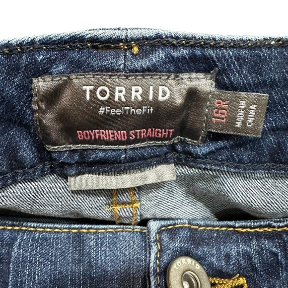 Torrid Boyfriend‎ Straight Vintage Stretch Denim Jeans Size 16R Dark Wash Casual - Picture 5 of 7